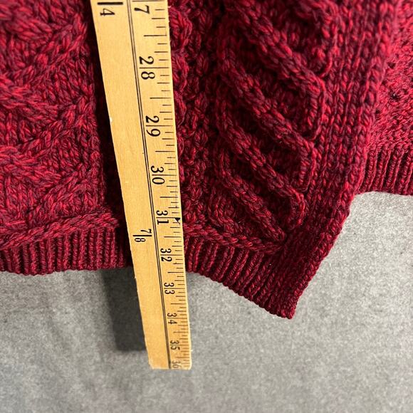 Aran Craft Petite Merino Wool Open Front Cardigan Sweater Wine Berry XLP - Picture 4 of 8